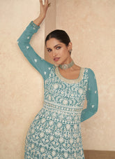 Delicate Gown in Blue Colour